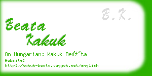 beata kakuk business card